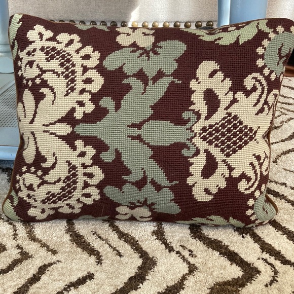 Project!! Fabric and Vintage Needlepoint Pillows!!! - Picture 2 of 5